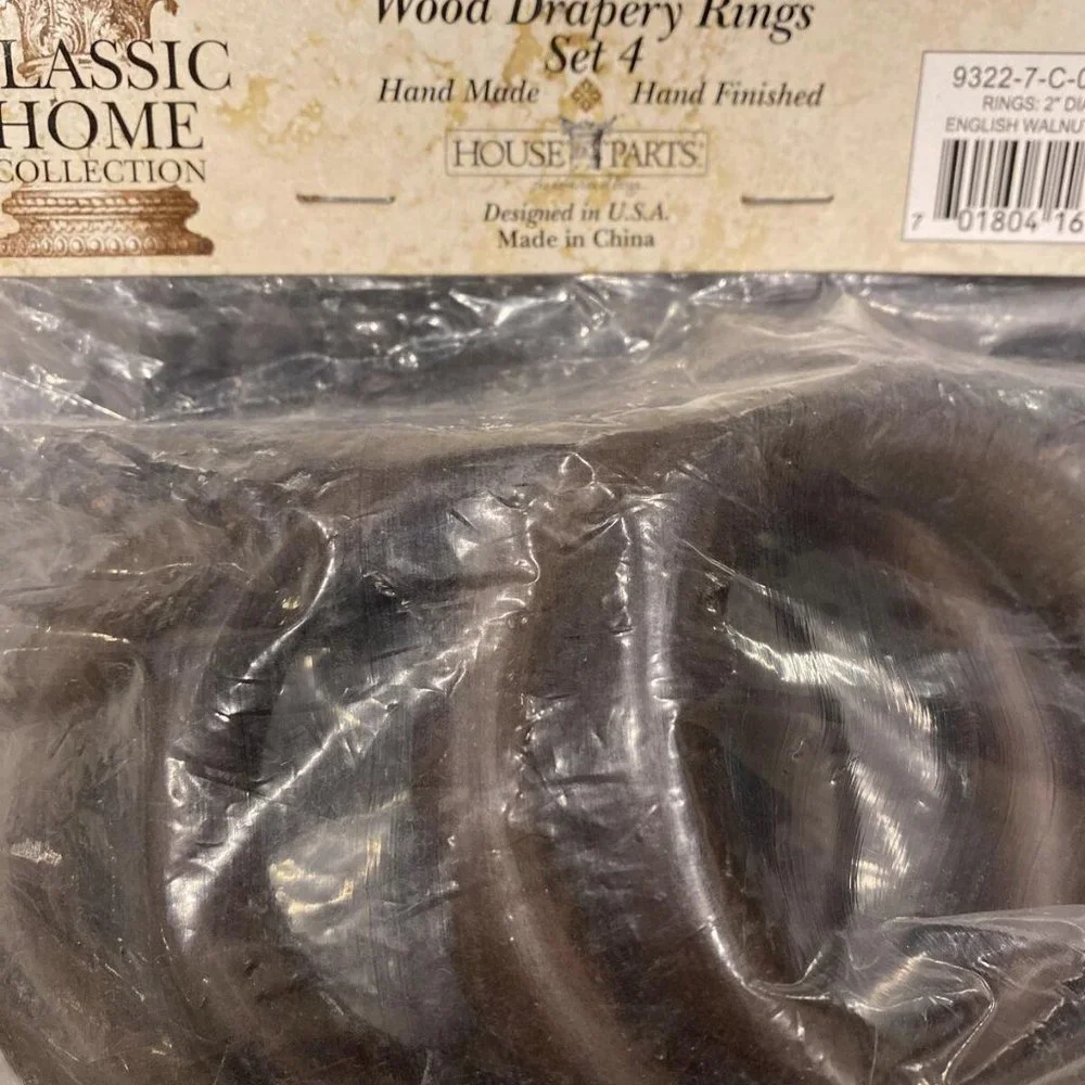 HOUSE PARTS: Wood Drapery Rings for 2